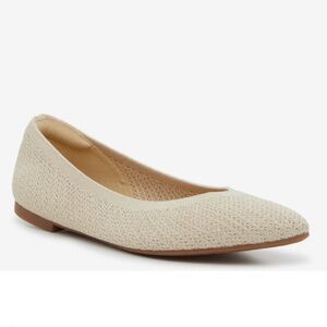 New Kelly & Katie Maurene Ballet Flat Sz 7M in Beige/Gold Metallic